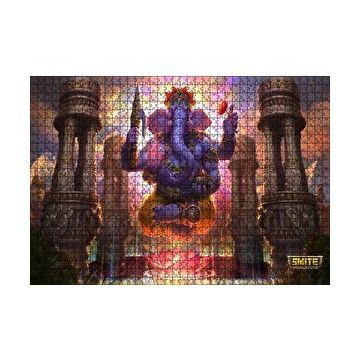 Cakapuzzle Lord Ganesha Hindu Tanrısı Mor 120 Parça Ahşap Puzzle