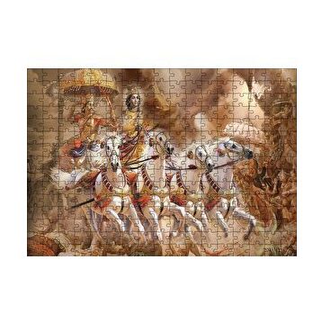 Cakapuzzle Lord Krishna Savaş Sahnesi 120 Parça Ahşap Puzzle