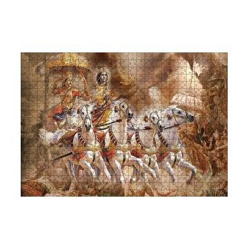 Cakapuzzle Lord Krishna Savaş Sahnesi 120 Parça Ahşap Puzzle