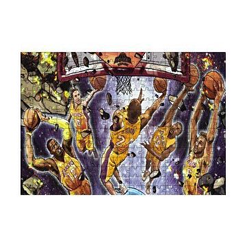 Cakapuzzle Los Angeles Lakers Beşli Smaç Potaaltı Çizim 120 Parça Ahşap Puzzle