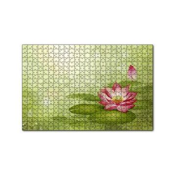 Cakapuzzle Lotus Çiçeği Ve Yeşil Zemin 120 Parça Ahşap Puzzle
