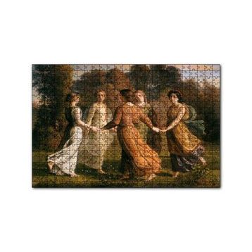 Cakapuzzle Louis Janmot Bahçede Çember Halindeki Genç Kızlar 120 Parça Ahşap Puzzle