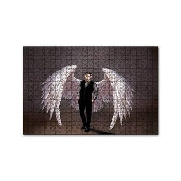 Cakapuzzle Lucifer ve Ak Kanatları Dijital Çizim 120 Parça Ahşap Puzzle