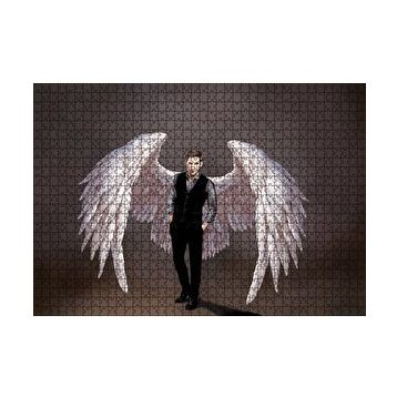 Cakapuzzle Lucifer ve Ak Kanatları Dijital Çizim 120 Parça Ahşap Puzzle