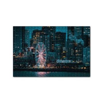 Cakapuzzle Lunapark ve Gökdelenler 120 Parça Ahşap Puzzle