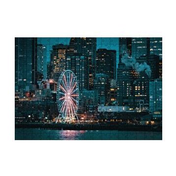 Cakapuzzle Lunapark ve Gökdelenler 120 Parça Ahşap Puzzle