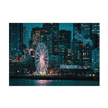 Cakapuzzle Lunapark ve Gökdelenler 120 Parça Ahşap Puzzle