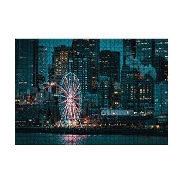 Cakapuzzle Lunapark ve Gökdelenler 120 Parça Ahşap Puzzle