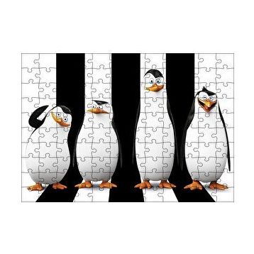 Cakapuzzle Madagaskar Penguenleri Siyah Beyaz Görseli 120 Parça Ahşap Puzzle