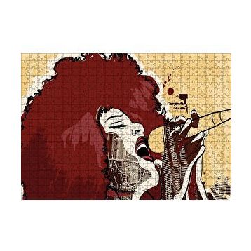 Cakapuzzle Madonna Mikrofonda Çizim 120 Parça Ahşap Puzzle