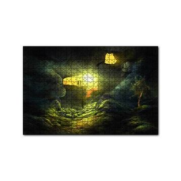 Cakapuzzle Mağara Işık İnsan Figürü Yapboz MDF Puzzle