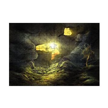 Cakapuzzle Mağara Işık İnsan Figürü Yapboz MDF Puzzle