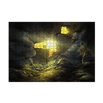 Cakapuzzle Mağara Işık İnsan Figürü Yapboz MDF Puzzle