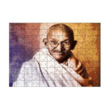 Cakapuzzle Mahatma Gandhi Yağlı Boya Portresi 120 Parça Ahşap Puzzle
