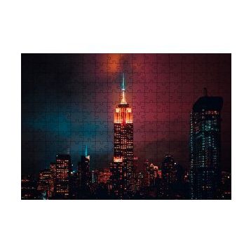 Cakapuzzle Manhattan Empire State Binası Gece Görünüş 120 Parça Ahşap Puzzle