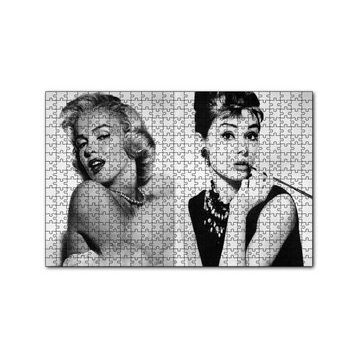 Cakapuzzle Marilyn Monroe ve Audrey Hepburn 120 Parça Ahşap Puzzle