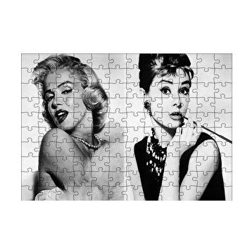 Cakapuzzle Marilyn Monroe ve Audrey Hepburn 120 Parça Ahşap Puzzle