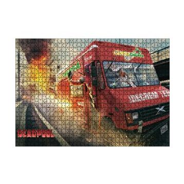 Cakapuzzle Marvel Deadpool ve Kırmızı Minibüs 120 Parça Ahşap Puzzle