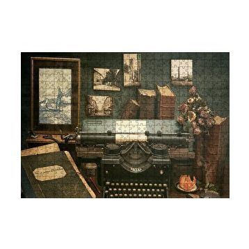 Cakapuzzle Masada Kitaplar Daktilo Tablolar Görseli 120 Parça Ahşap Puzzle