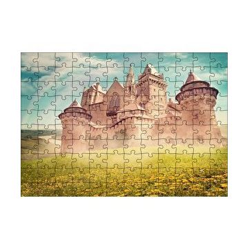 Cakapuzzle Masallar Ülkesi Kale ve Gökkuşağı 120 Parça Ahşap Puzzle