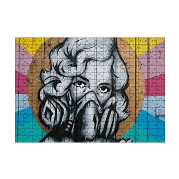 Cakapuzzle Maskeli Kadın Duvar Boyama 120 Parça Ahşap Puzzle