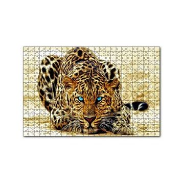 Cakapuzzle Mavi Gözlü Leopar İllüstrasyon 120 Parça Ahşap Puzzle