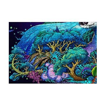 Cakapuzzle Mavi Mor Temalı Tabiat 120 Parça Ahşap Puzzle