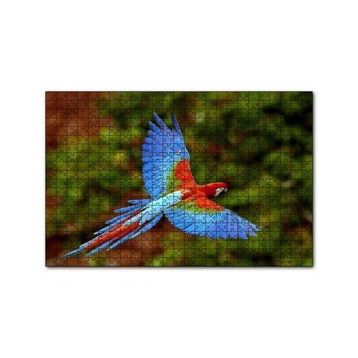 Cakapuzzle Mavi Turuncu Renkli Uçan Papağan 120 Parça Ahşap Puzzle