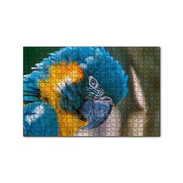 Cakapuzzle Mavi ve Sarı Macaw Papağanı Yakın Plan 120 Parça Ahşap Puzzle