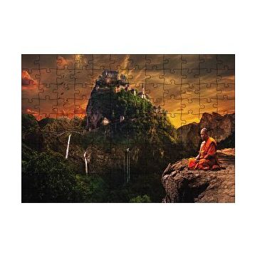Cakapuzzle Meditasyon Yapan Budist Şato 120 Parça Ahşap Puzzle