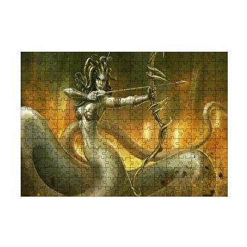 Cakapuzzle Medusa ve Oku 120 Parça Ahşap Puzzle