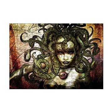 Cakapuzzle Medusa Yılan Saçlı Kadın 120 Parça Ahşap Puzzle