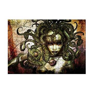 Cakapuzzle Medusa Yılan Saçlı Kadın 120 Parça Ahşap Puzzle