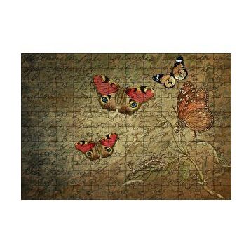 Cakapuzzle Mektup Satırları ve Kelebekler 120 Parça Ahşap Puzzle