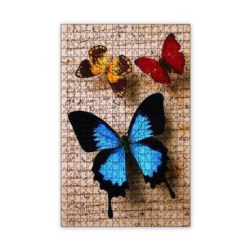 Cakapuzzle Mektup Zeminde Kelebek 120 Parça Ahşap Puzzle