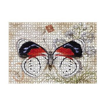 Cakapuzzle Mektup Zeminde Kelebek 120 Parça Ahşap Puzzle