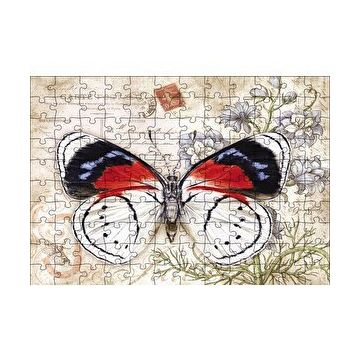 Cakapuzzle Mektup Zeminde Kelebek 120 Parça Ahşap Puzzle