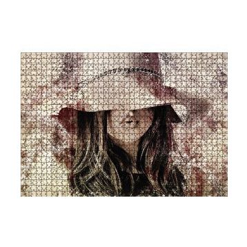 Cakapuzzle Mektup Zemininde Şapkalı Kız 120 Parça Ahşap Puzzle