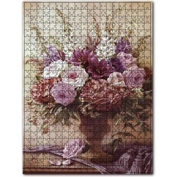 Cakapuzzle Mermer Vazo İçindeki Karışık Çiçekler Ahşap 1000 Parça Puzzle