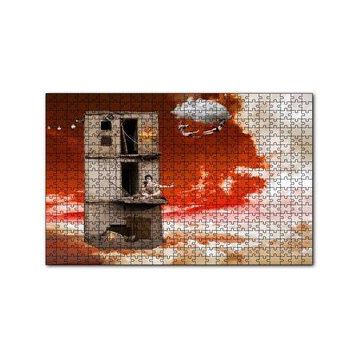 Cakapuzzle Metruk Bina Trapezciler ve Bulutlar 120 Parça Ahşap Puzzle