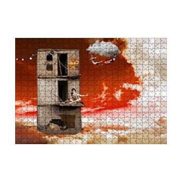 Cakapuzzle Metruk Bina Trapezciler ve Bulutlar 120 Parça Ahşap Puzzle