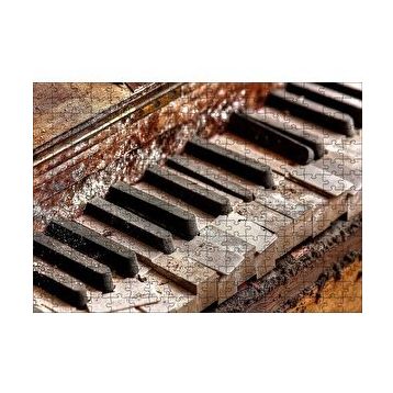 Cakapuzzle Metruk Piyanonun Tuşları Yakın Çekim 120 Parça Ahşap Puzzle