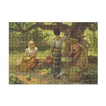 Cakapuzzle Meyve Toplayan Çiftçi Kızlar 120 Parça Ahşap Puzzle