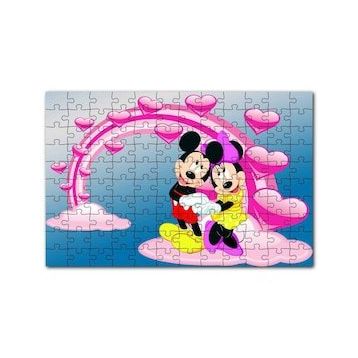 Cakapuzzle Mickey Ve Minnie Mouse Fotoğraf Aşk 120 Parça Ahşap Puzzle