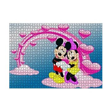 Cakapuzzle Mickey Ve Minnie Mouse Fotoğraf Aşk 120 Parça Ahşap Puzzle