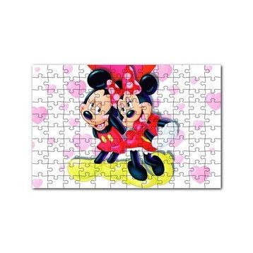 Cakapuzzle Mickey ve Minnie Mouse Illüstrasyon Pembe 120 Parça Puzzle