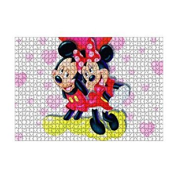 Cakapuzzle Mickey ve Minnie Mouse Illüstrasyon Pembe 120 Parça Puzzle