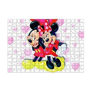 Cakapuzzle Mickey ve Minnie Mouse Illüstrasyon Pembe 120 Parça Puzzle