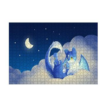 Cakapuzzle Mika Sevimli Ejderha Bulutlarda 120 Parça Ahşap Puzzle