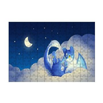 Cakapuzzle Mika Sevimli Ejderha Bulutlarda 120 Parça Ahşap Puzzle